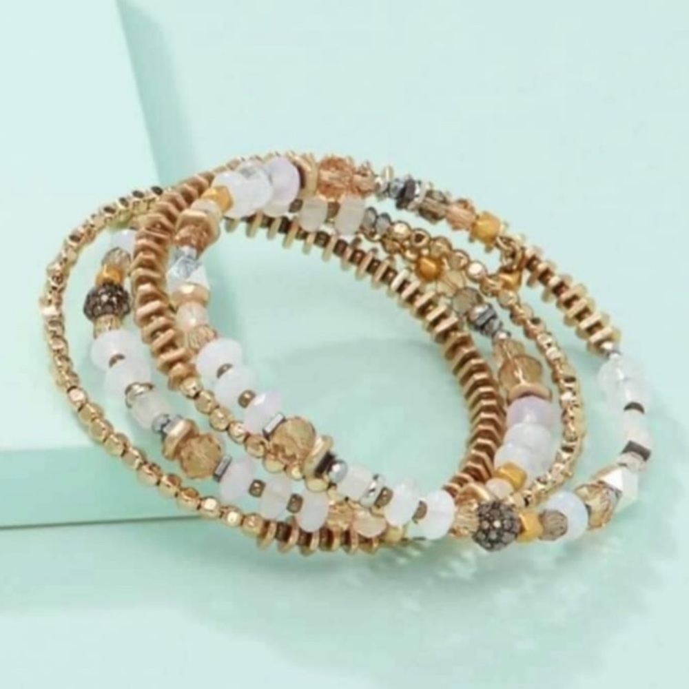 Stella & Dot | Retired Mixed Metal Bangle Wrap Keely Bracelet - Picture 2 of 8